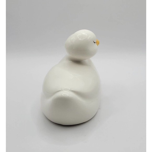 Vintage Artistic Gifts White Ceramic Sleepy Duck 4" Figurine Spring Easter Decor - Picture 3 of 8